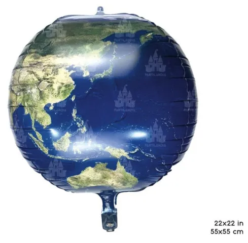 [52936] GLOBO MYLAR ESFERA TIERRA 55CM (SIN HELIO)