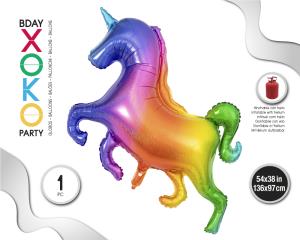 GLOBO FOIL UNICORNIO RAINBOW 136*97