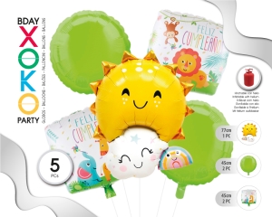 SET GLOBO MYLAR SOL CON NUBE 5PC