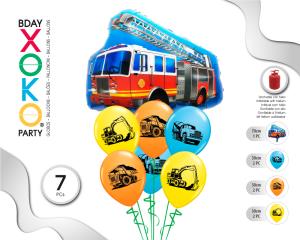 SET CAMION BOMBERO 7 GLOBOS