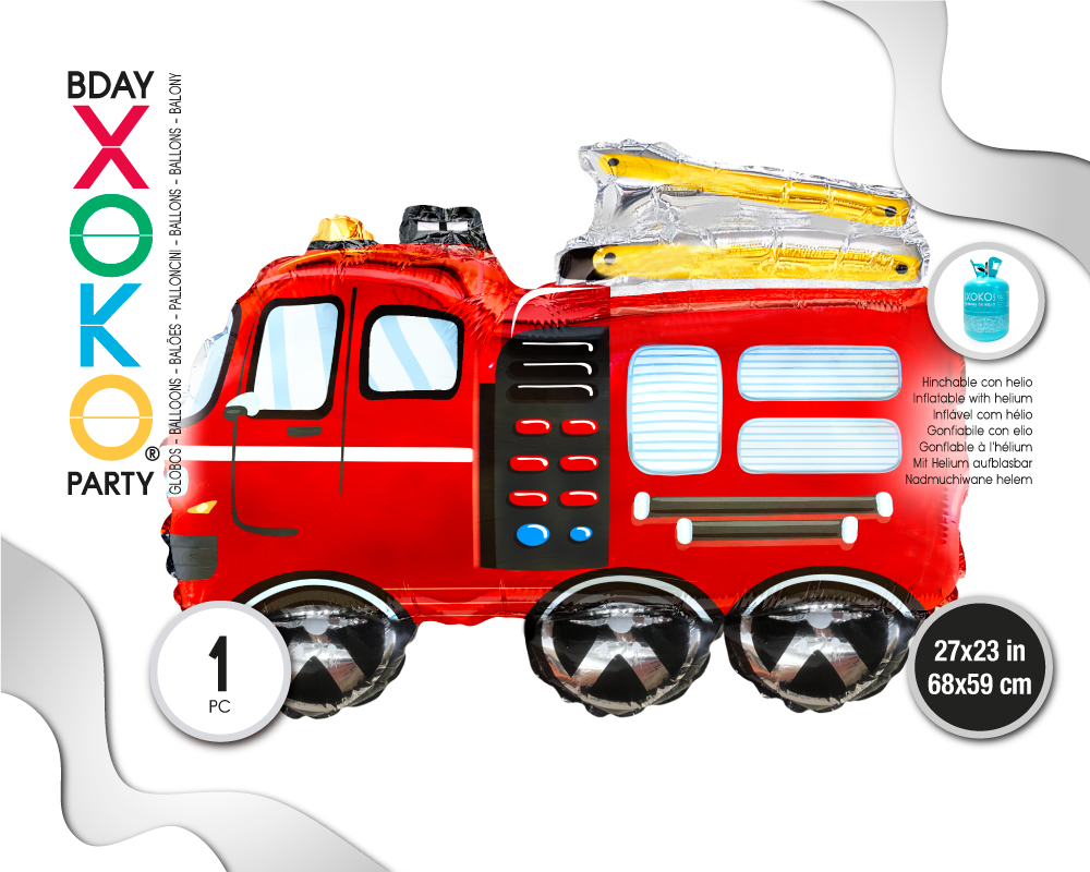 GLOBO FOIL CAMION BOMBERO 68*59CM