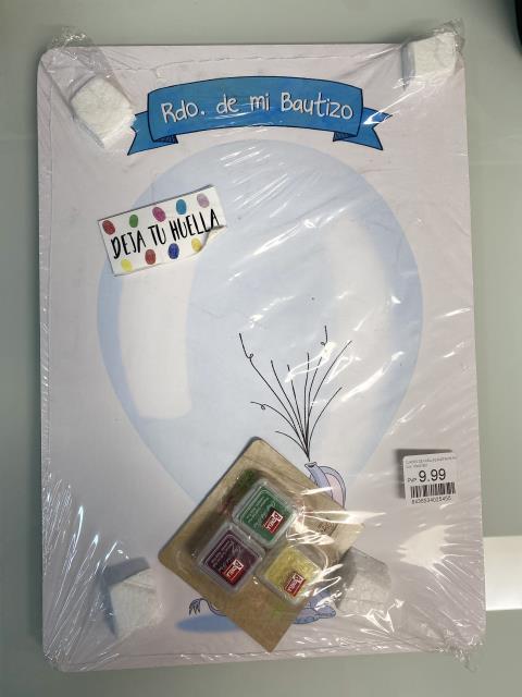 CUADRO DE HUELLAS ELEFANTE PARA BAUTIZO