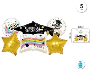 SET GLOBO GRADUACIÓN 5PC