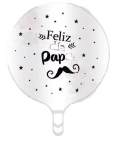 Globo Feliz día Papá plata 10"