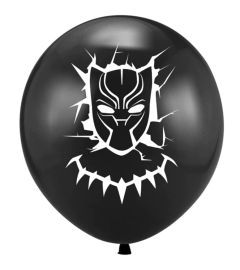 Globos Latex Black Panther negro 10und.