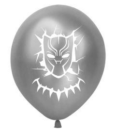 Globos Latex Black Panther gris 10und.