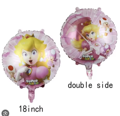 GLOBO PEACH REDONDO 18". MARIO BROSS