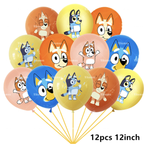 Globos latex 12 pcs BLUEY
