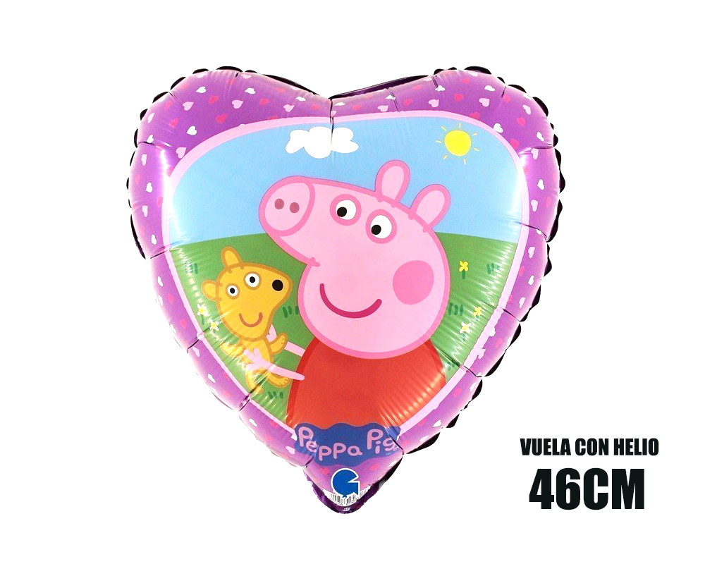 18     (46 cm) Peppa Pig y Teddy - Metalizado