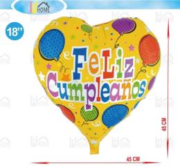 GLOBO POLIAMIDA FELIZ CUMPLEAÑOS 18"