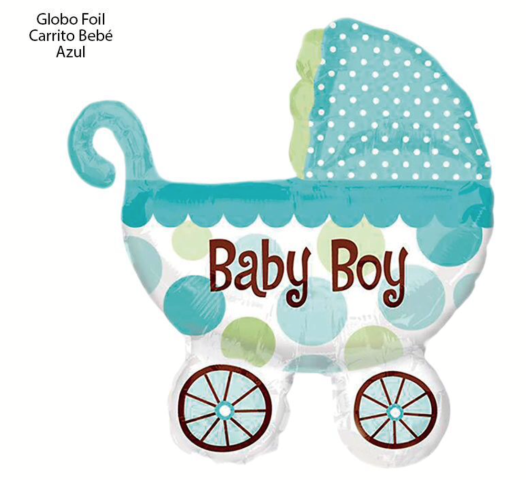 GLOBO FOIL CARRITO BEBE AZUL