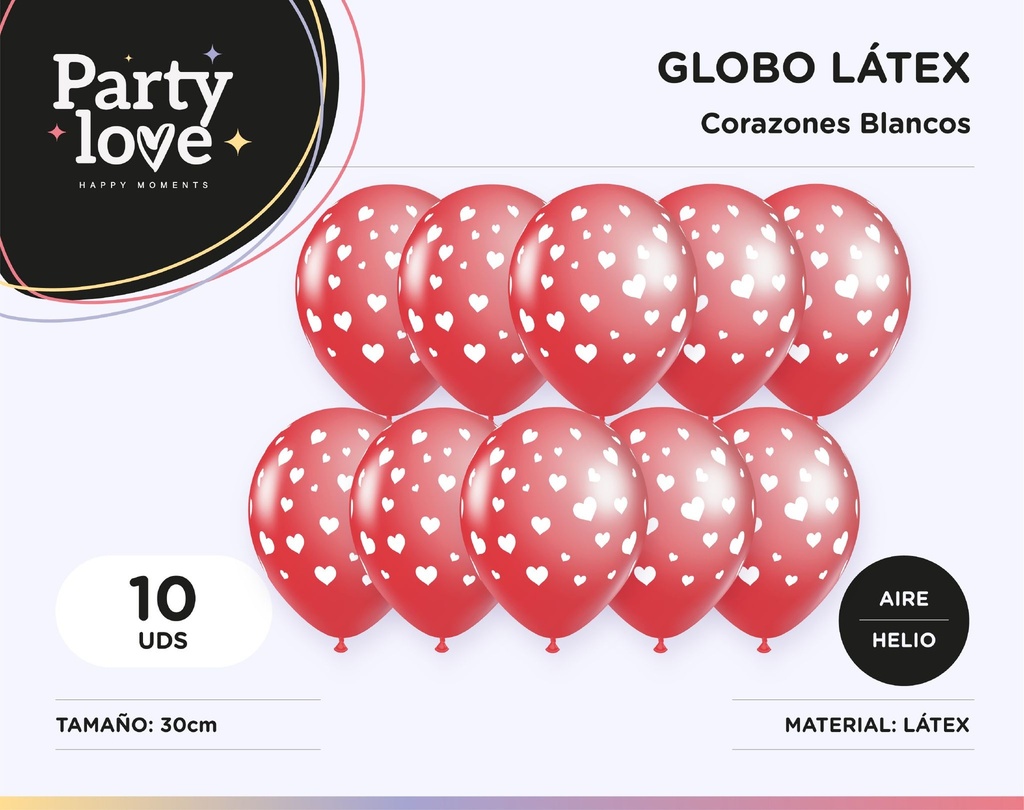 GLOBO CORAZON BLANCO 10U LATEX