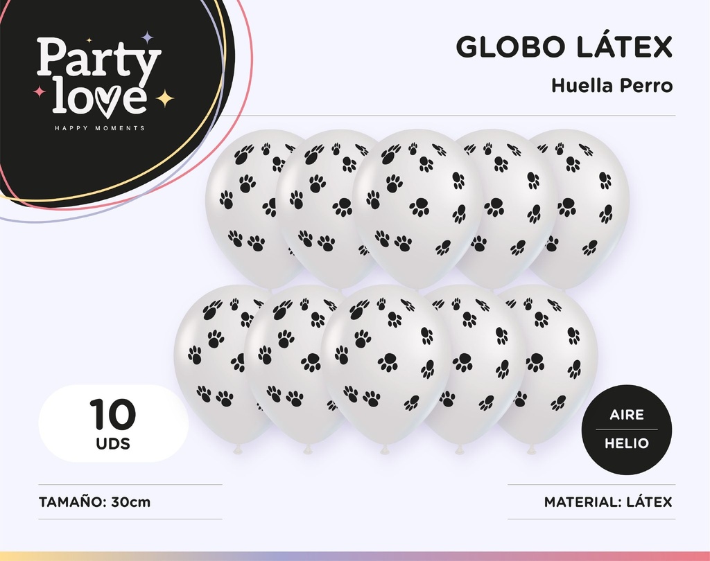 GLOBO HUELLA PERRO 10U LATEX