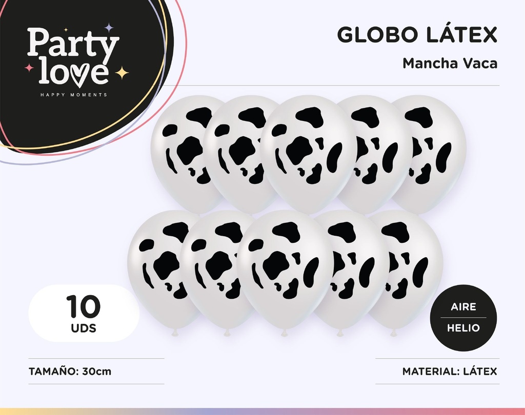 GLOBO MANCHA VACA 10U LATEX
