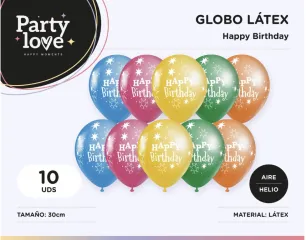 [1843] GLOBO LATEX H.BIRTHDAY 10 UND SURTIDO