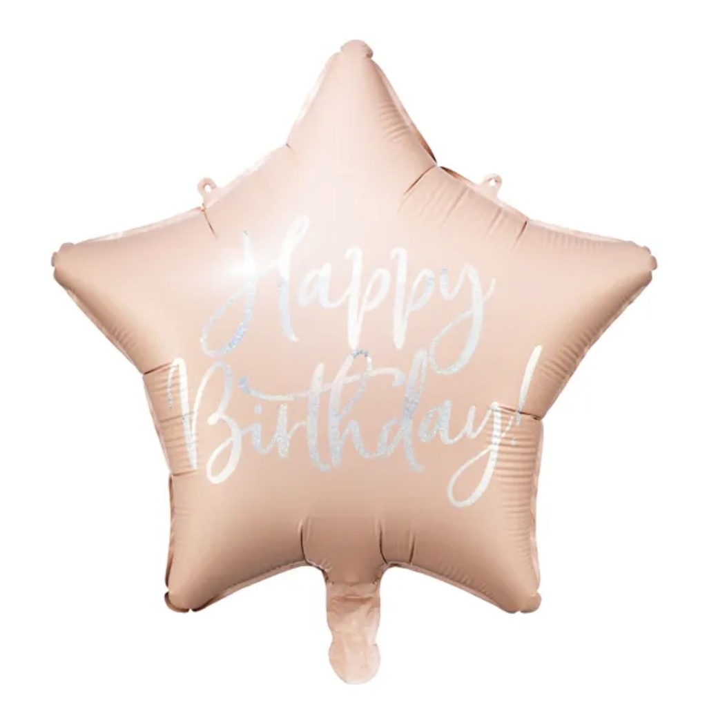GLOBO ESTRELLA HAPPY BIRTHDAY CREMA