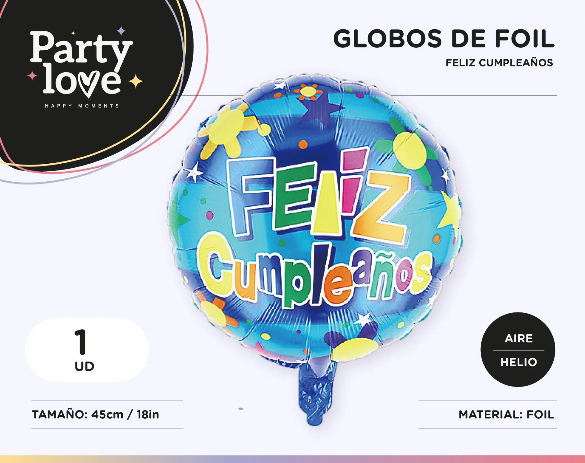 [9882] GLOBO FOIL CUMPLE CIRCULO FLOR 18"