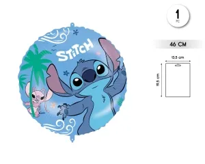 [96918] FOIL GLOBO 46CM STITCH & ANGEL CON CINTA Y PESO
