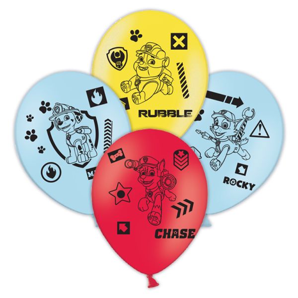 *GLOBOS LATEX 11"-4CARAS:PATRULLA CANINA(6X6)