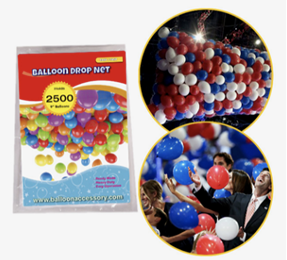 Red para suelta de globos (2500pcs 9".)