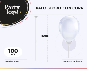 PALO GLOBO 100 PCS