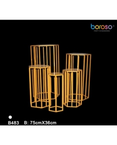 ACC 3 MESAS METAL BLANCA HEXAGONAL 55*28CM/ 75*36CM/ 90*40 CM