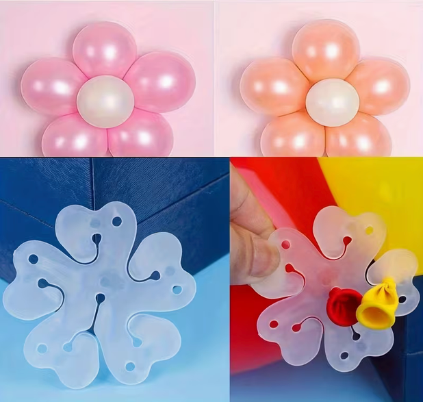 ACC. PARA ATAR/UNIR 6 GLOBOS en forma de flor (diametro: 6,5cm)