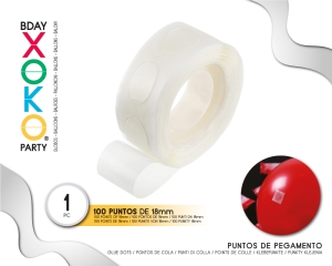 PUNTOS DE PEGAMENTO PARA GLOBOS 18MM (100) 1PC