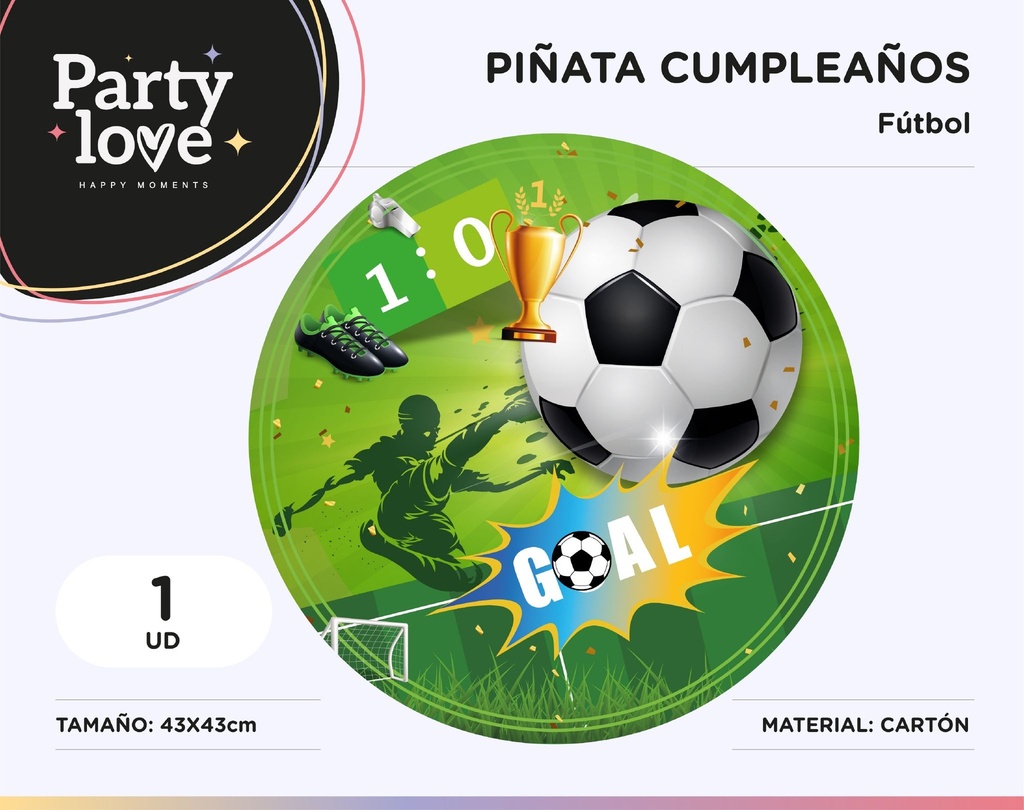 PIÑATA CAMPEÓN FUTBOL  43X43CM