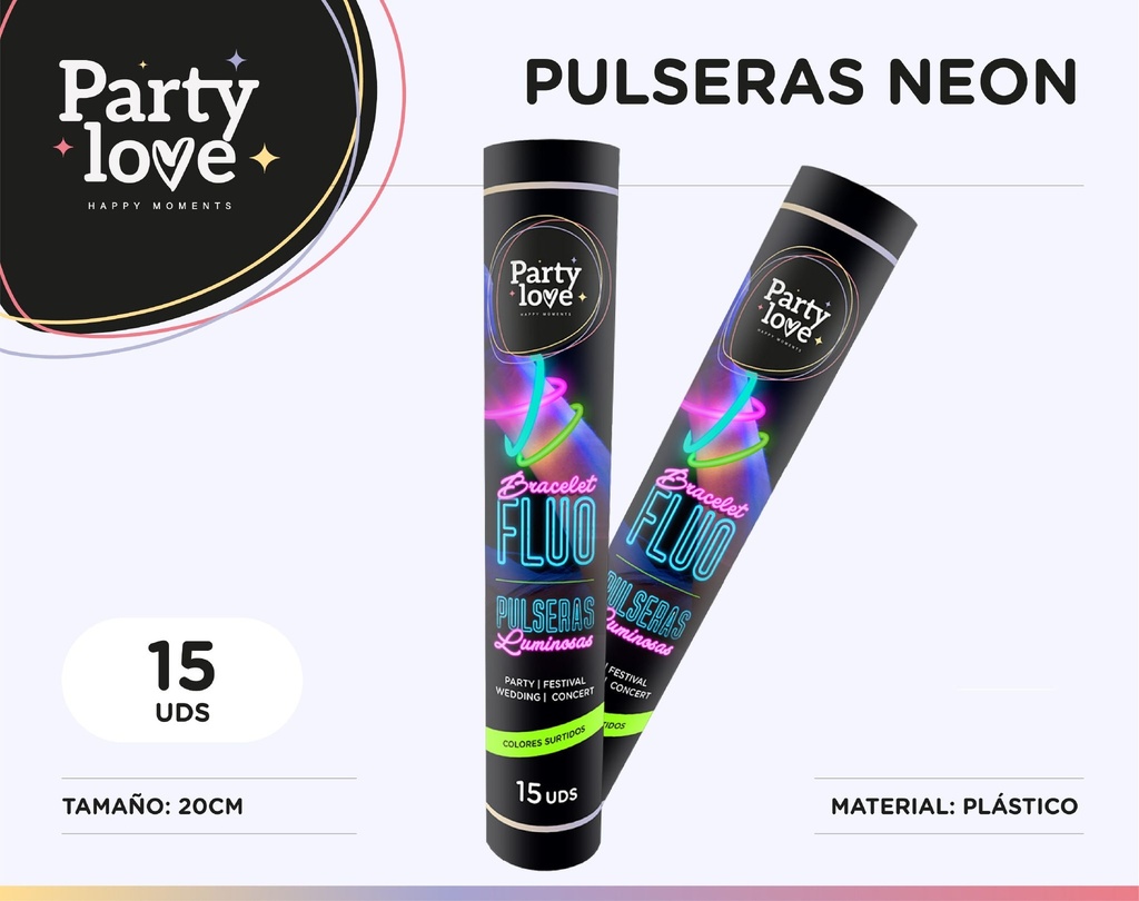 PULSERAS LUMINOSA 15 UDS