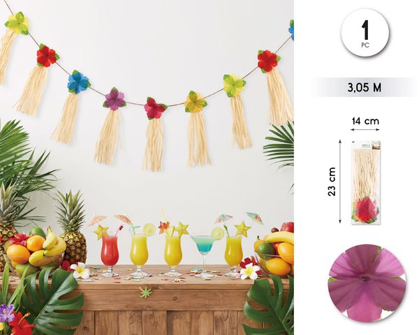 GUIRNALDA DE FLORES HAWAII CON FLECO 3M