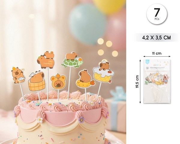 CAKE TOPPER CAPIBARA 7PCS