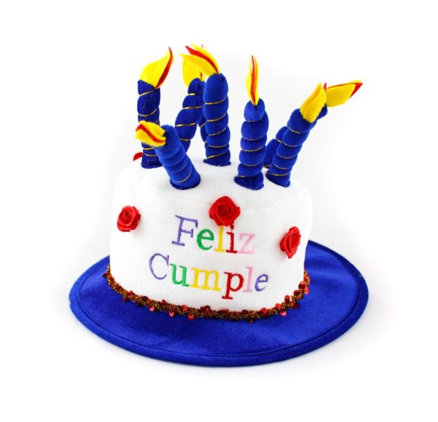 Gorro 29x23 cm. FELIZ CUMPLE AZUL