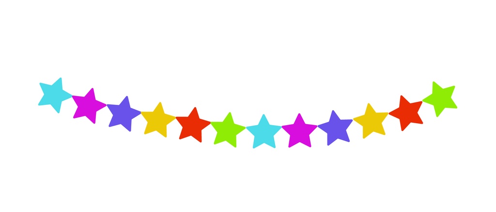 [4607] GUIRNALDA PAPEL ESTRELLA MULTICOLOR 360X18X18