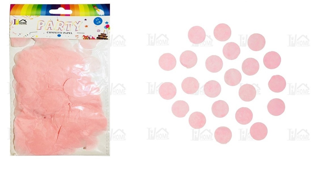 BOLSA DE CONFETTI PAPEL 15 GR REDONDO ROSA