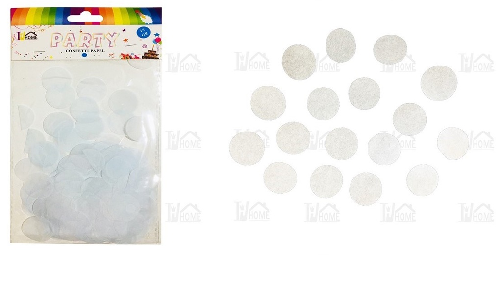BOLSA DE CONFETTI PAPEL 15 GR REDONDO BLANCO