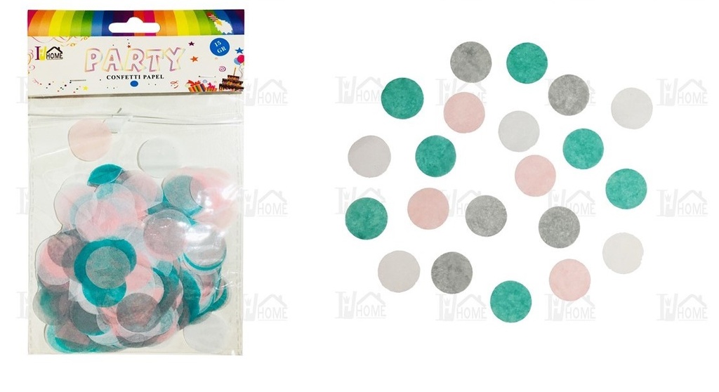 BOLSA DE CONFETTI PAPEL 15 GR REDONDO MULTICOLOR