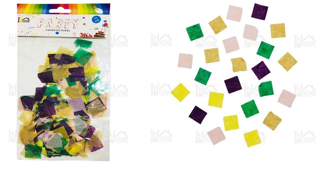 BOLSA DE CONFETTI PAPEL 15 GR CUADRADO MULTICOLOR