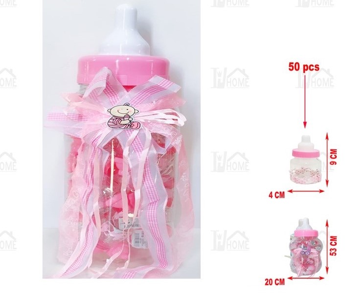 [71263] JUEGO BIBERON BABY ROSA 16CM Ø X53CM CON 50 MINIBI