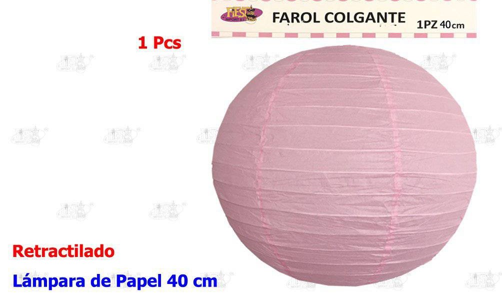 LAMPARA DE PAPEL ROSA 40CM
