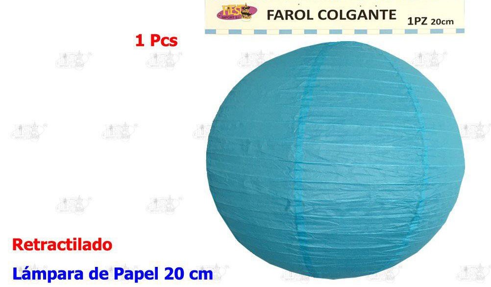 [81878] LAMPARA DE PAPEL AZUL 20CM