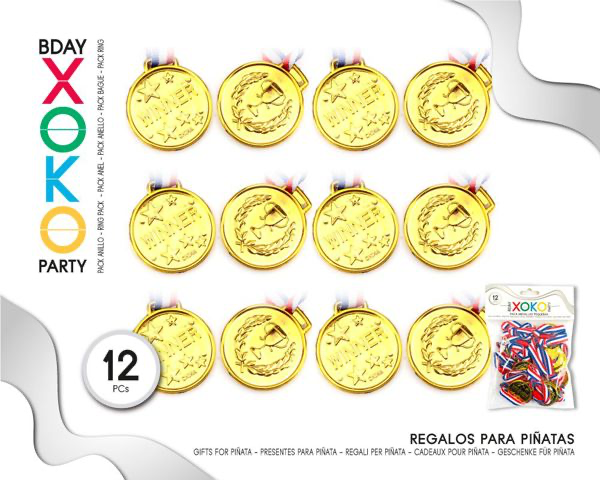 PACK PINATA MEDALLAS PEQUEÑAS 12PC