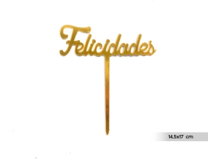 TOPPER TARTA FELICIDADES 14.5*17CM