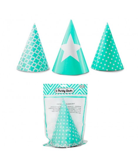 GORROS DE PAPEL SURTIDOS 6PC VERDE