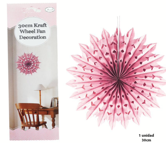 COLGANTE DE PAPEL ABANICO ROSA