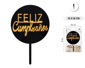 TOPPER TARTA FELIZ CUMPLEAÑOS