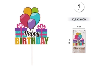 CAKE TOPPER HAPPY BDAY REGALOS