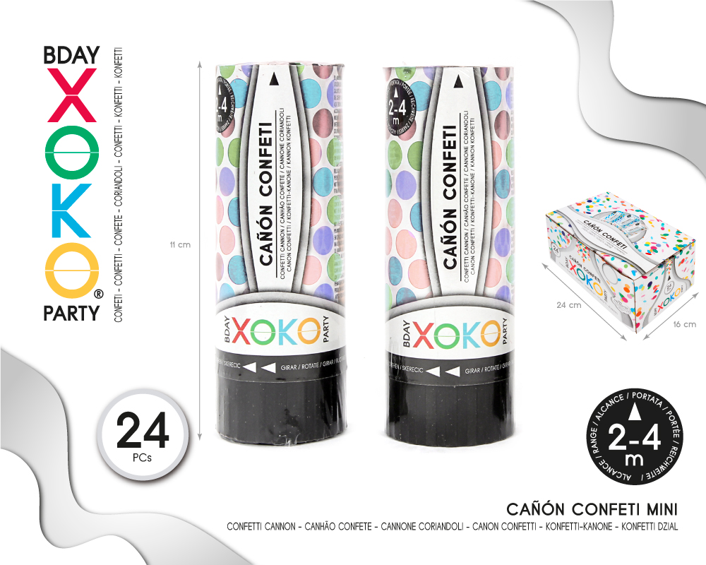 CAÑON CONFETTI PASTEL 11CM