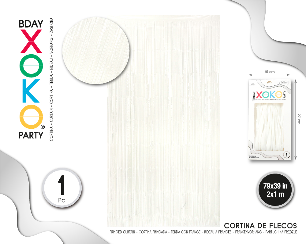 CORTINA DE FLECOS 1M*2M BLANCO