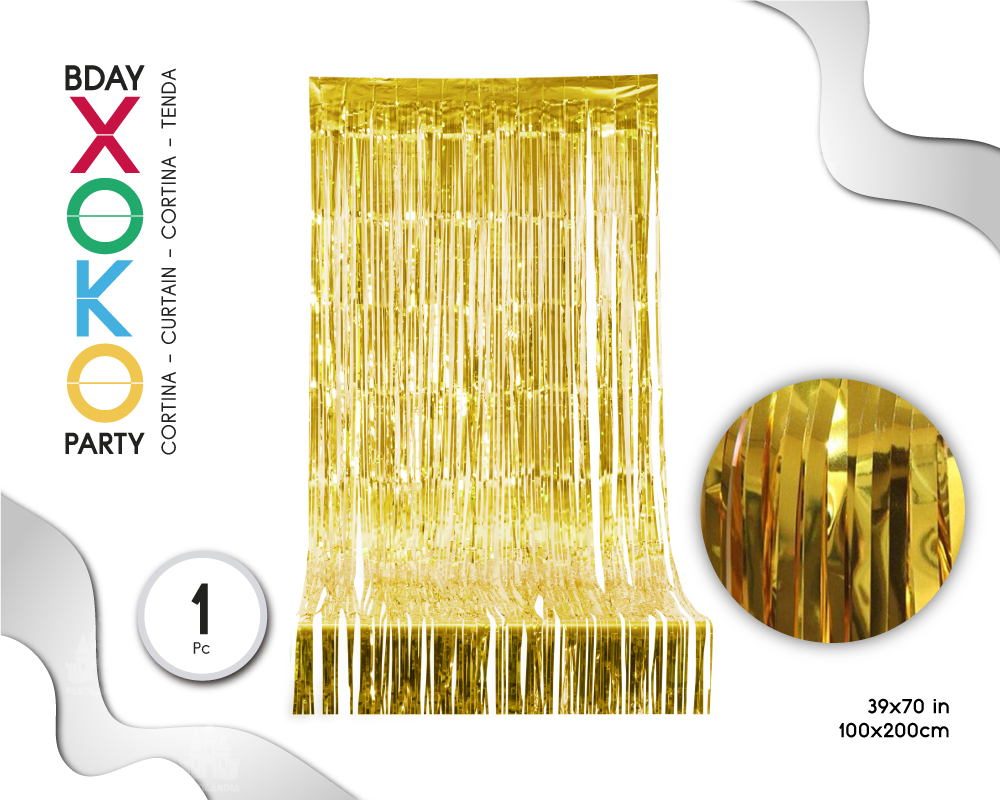 CORTINA DE FLECOS 1M*2M ORO